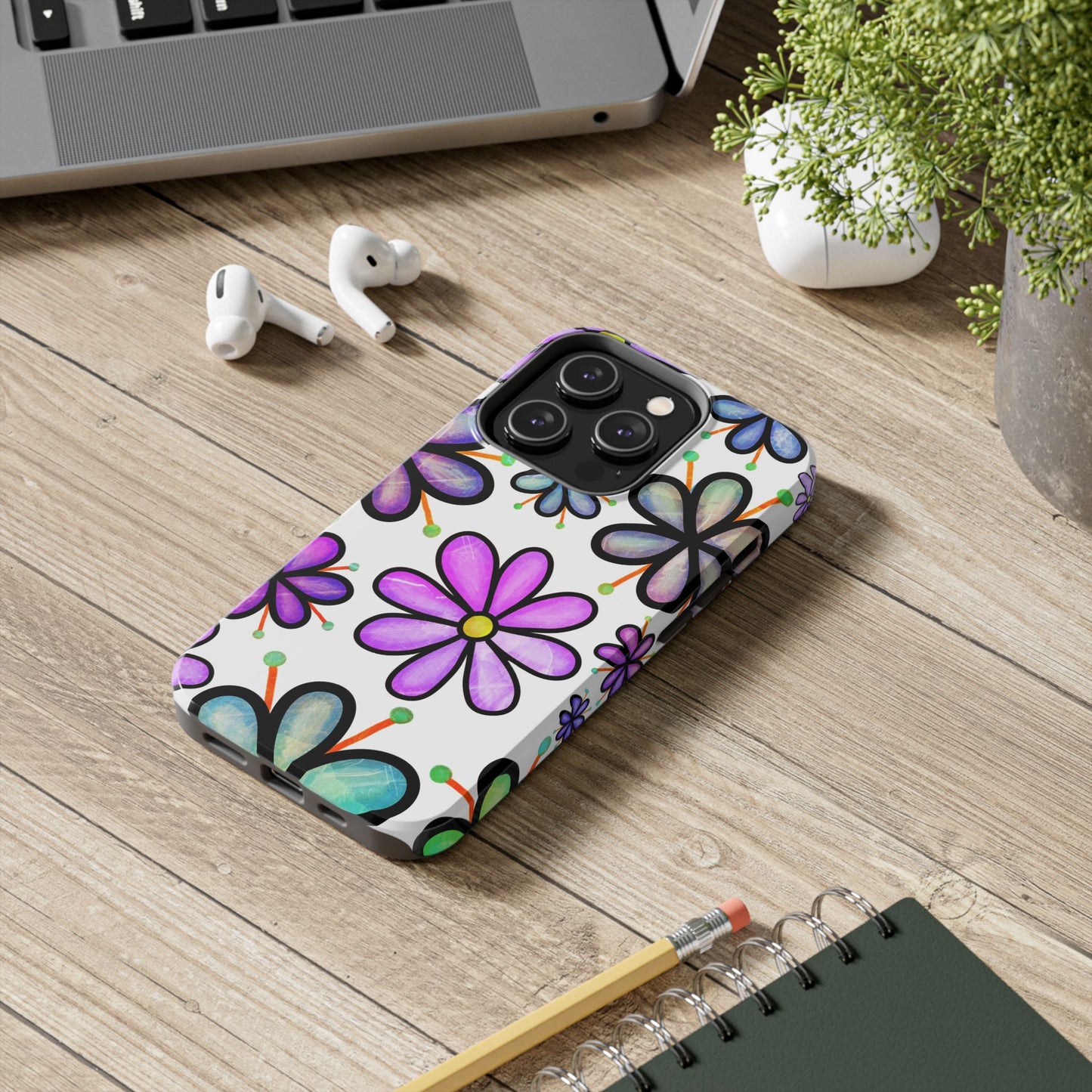 Whimsical Lavender Floral iPhone Case – Ultra-Slim, High-Gloss Finish