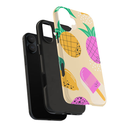 Tropical Pop iPhone Case – Fun Pineapple & Lemon Design with Vibrant Summery Colors