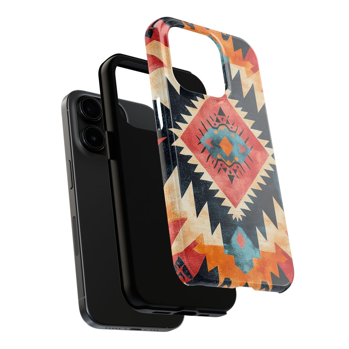 Bold Aztec Pattern Tough iPhone Case – Vibrant Geometric Design, Dual - Layer Protection - BOGO Cases