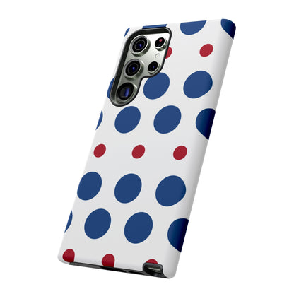 Bold Navy & Red Polka Dot Pattern – Samsung Galaxy Case