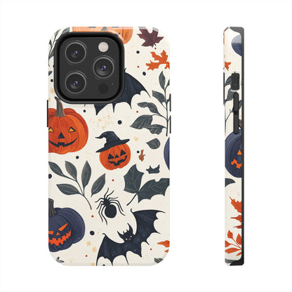 Spooky Halloween iPhone Case – Pumpkins, Bats, and Spider Design