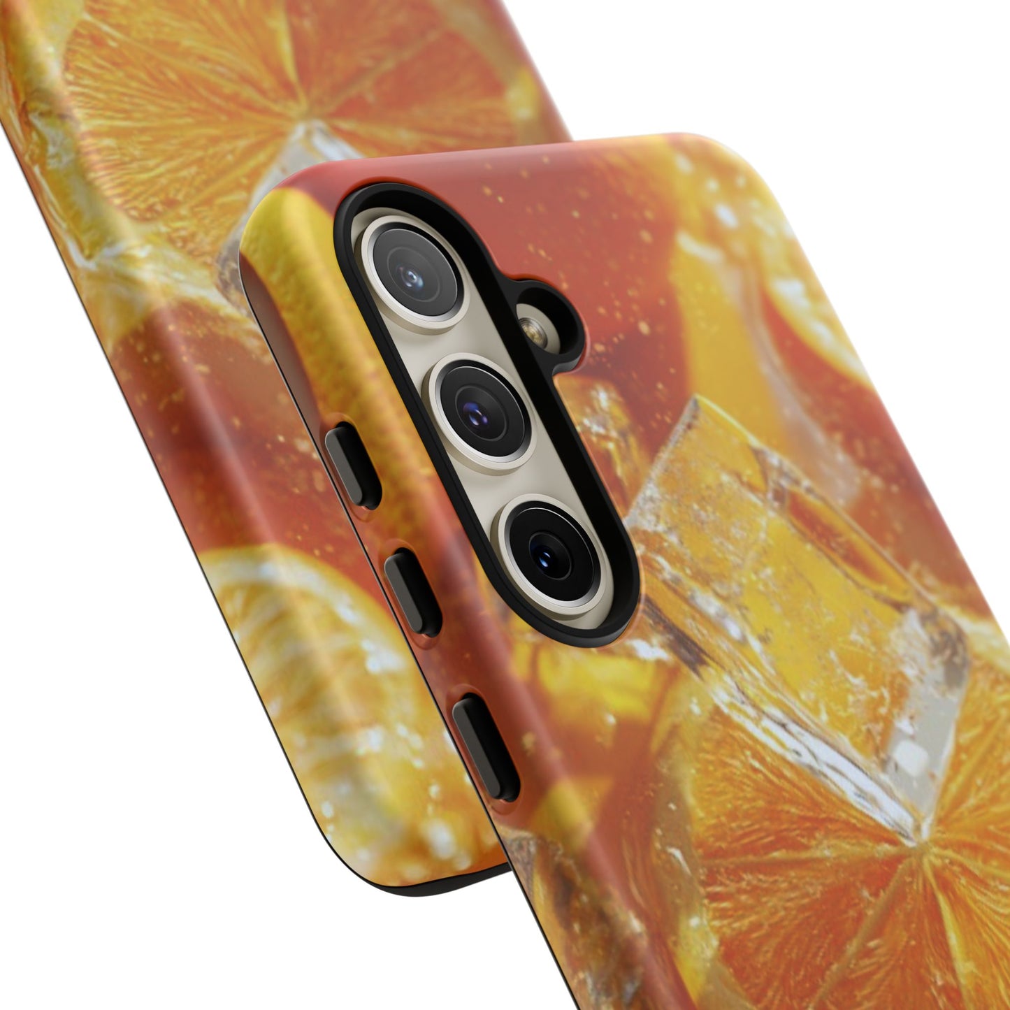 Citrus Orange Splash Samsung Galaxy Case – Dual-Layer Tough Protection, Vibrant Summer Design