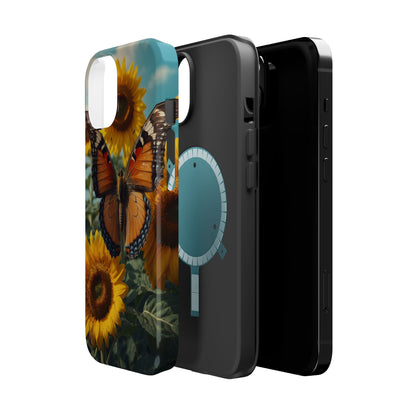 Vibrant Butterfly & Sunflower – MagSafe iPhone Case