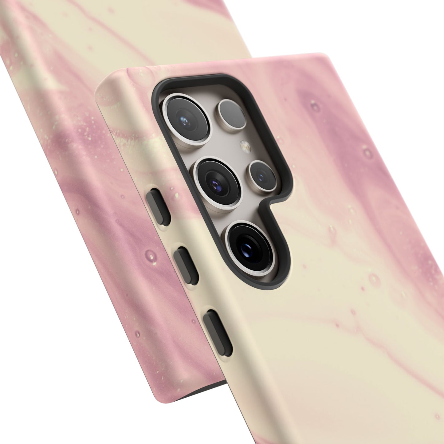 Blush Marble Glow – Samsung Galaxy Case with Rose Gold Swirl Design