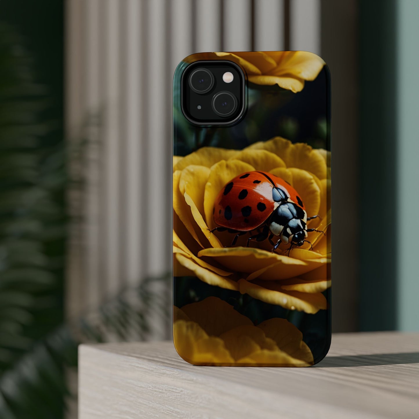 MagSafe iPhone Case: Ladybug on Yellow Petals