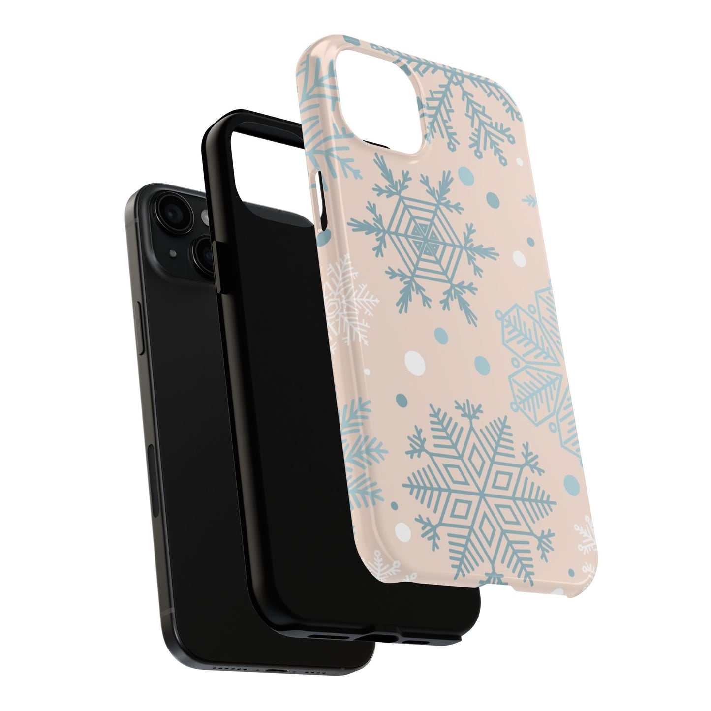 Winter Snowflakes iPhone Case – Shockproof, Smooth Matte Finish, Dual-Layer Protection