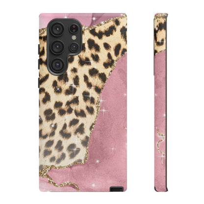 Pink Glam Leopard - Samsung Galaxy Series Case with Glitter Accents