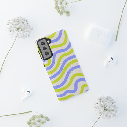 Neon Wave Samsung Galaxy Case – Bold Dual-Layer Protection with 70s-Inspired Vibe