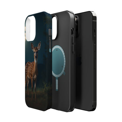 MagSafe-Compatible iPhone Case – Mystic Fawn Under the Moonlit Sky