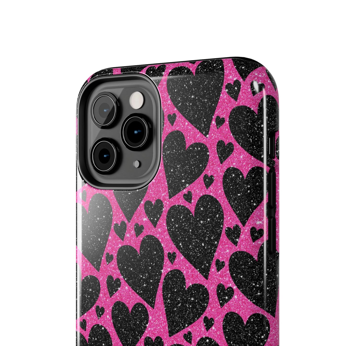 Pink Glitter Hearts iPhone Case