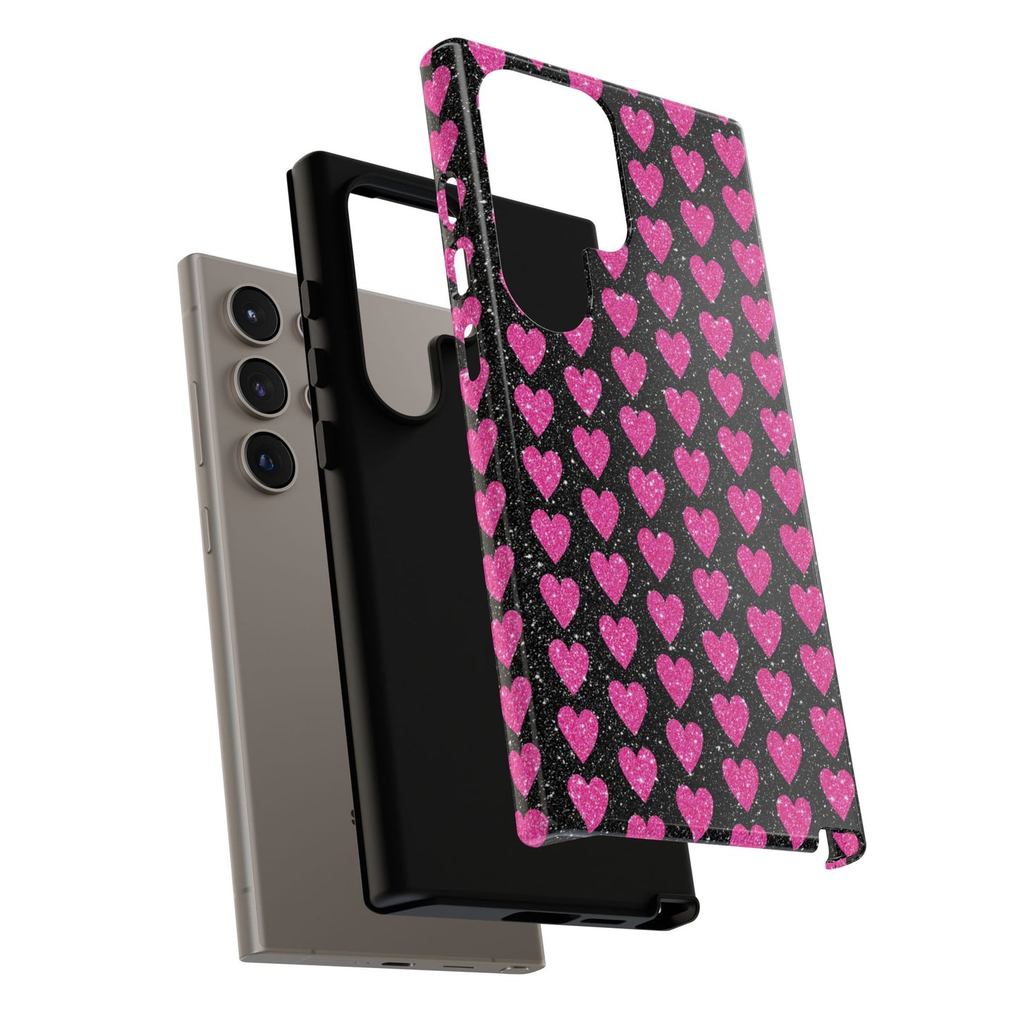 Glitter Pink Hearts Samsung Galaxy Case