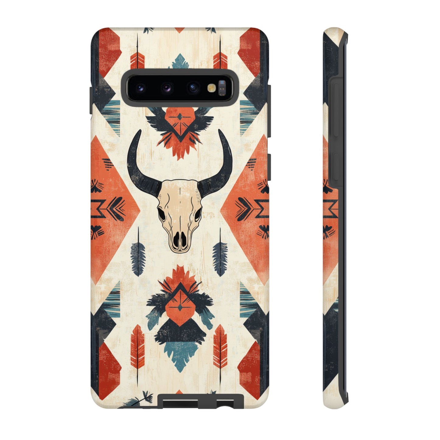 Southwestern Boho Skull Tough iPhone Case – Durable Matte Finish, Dual - Layer Protection - BOGO Cases