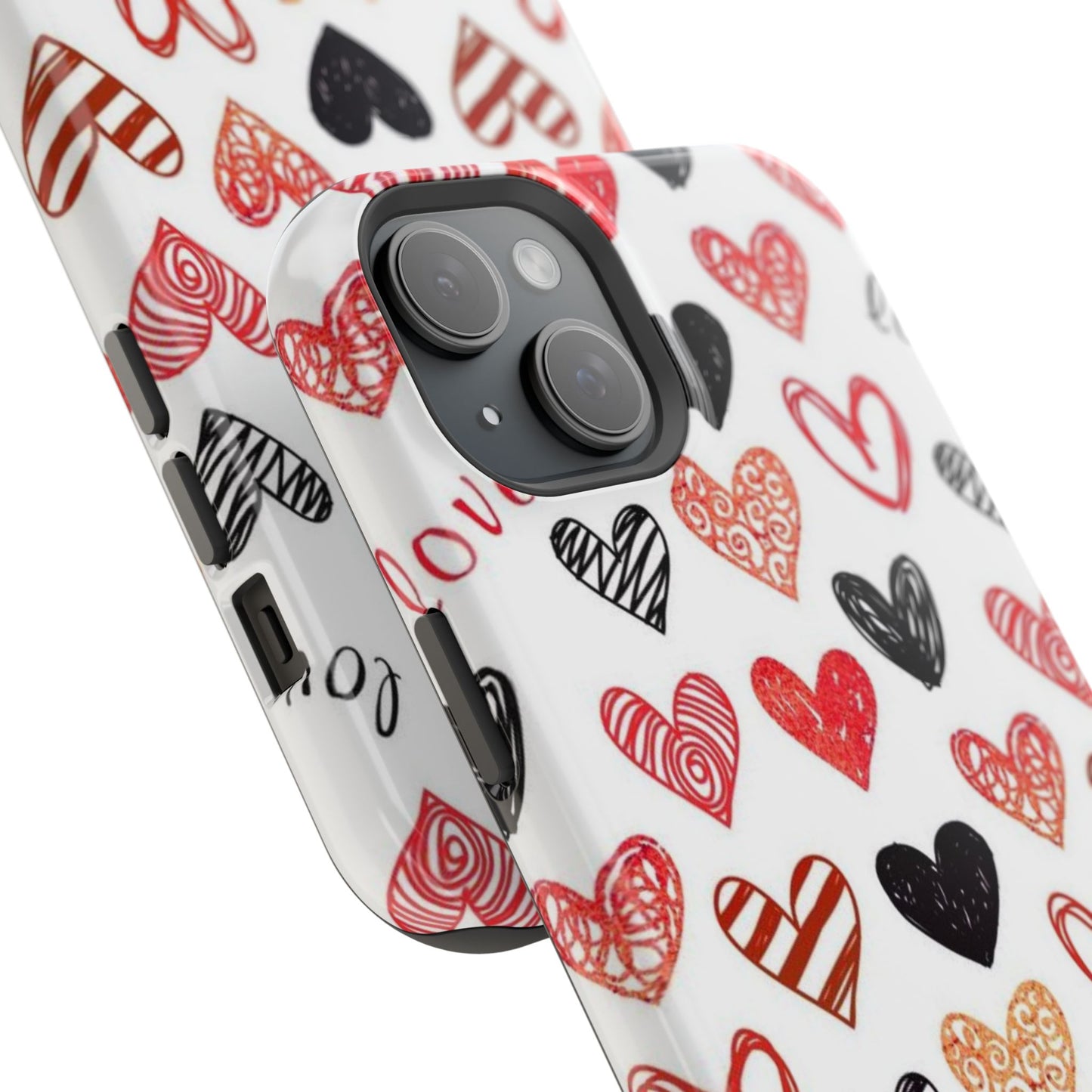 MagSafe Case: Hand-Drawn Hearts & Love