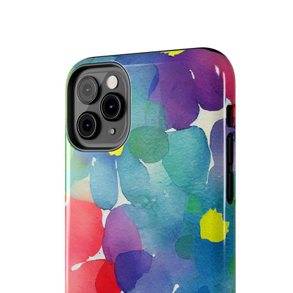 Rainbow Bloom Watercolor iPhone Case – Slim Design, Glossy Finish