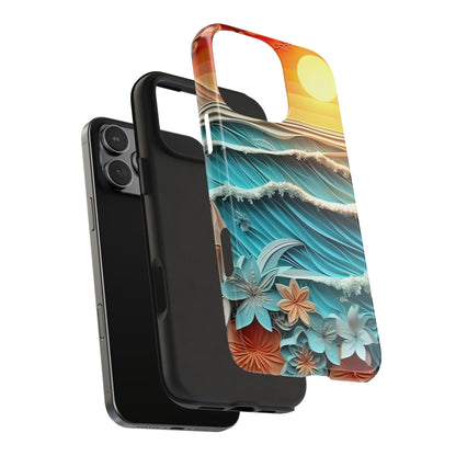 Tropical Sunset Paper Art Ocean – iPhone Series Case