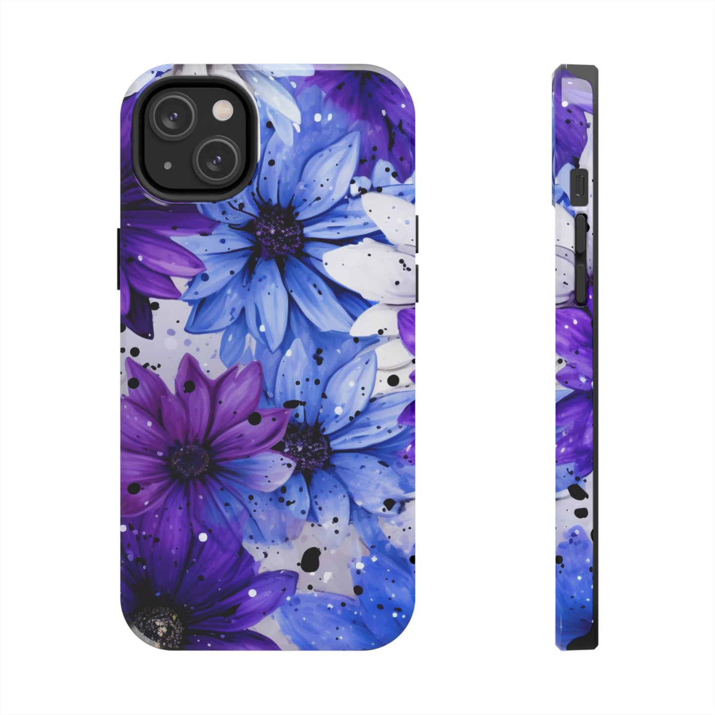 Vibrant Purple & Blue Floral Splash - iPhone Series Case