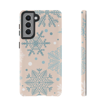 Winter Snowflakes Samsung Galaxy Case – Shockproof, Smooth Matte Finish, Dual-Layer Protection