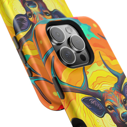 Vibrant Stag in Bloom – MagSafe iPhone Case