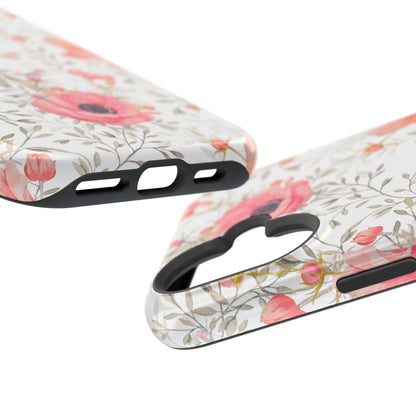 Pink Floral Watercolor MagSafe iPhone Case – Elegant Blossom Design with Magnetic Compatibility