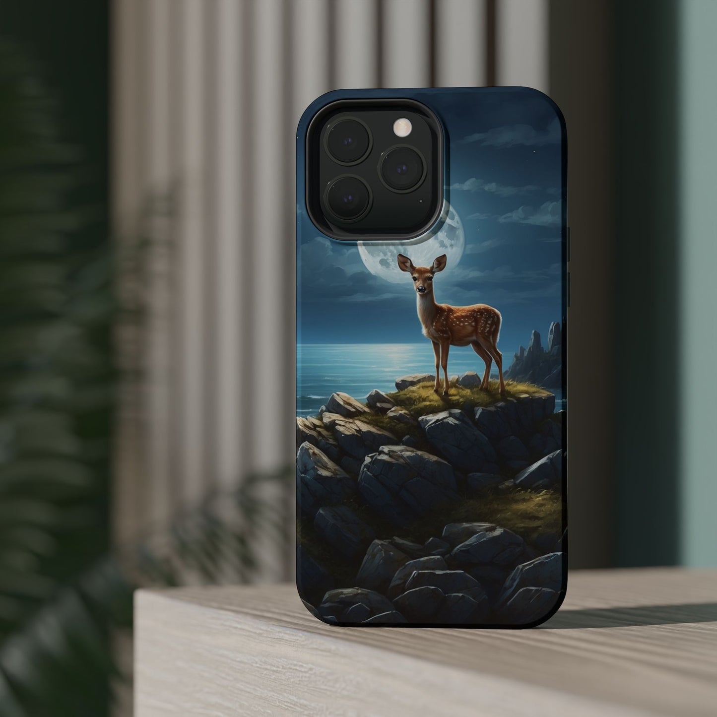 Enchanted Fawn Under the Moonlit Sky MagSafe iPhone Case