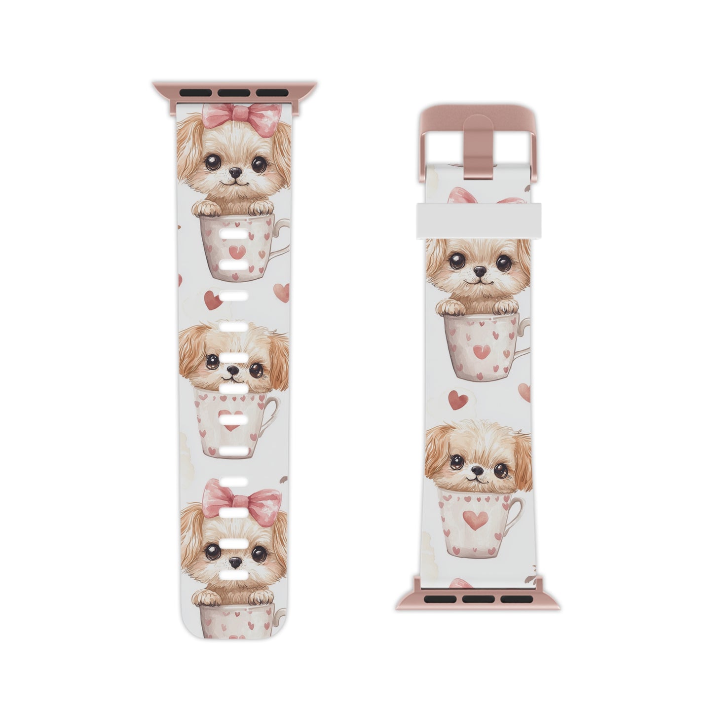 Cute Puppies in Heart Apple Watch Band