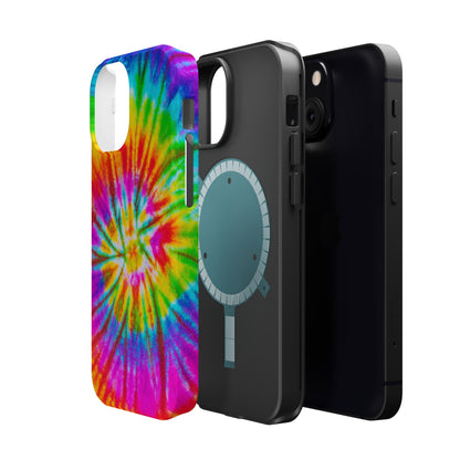 Rainbow Spiral Tie-Dye MagSafe Case – Vibrant Colors & Functionality