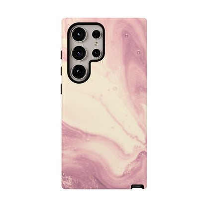 Blush Marble Glow – Samsung Galaxy Case with Rose Gold Swirl Design