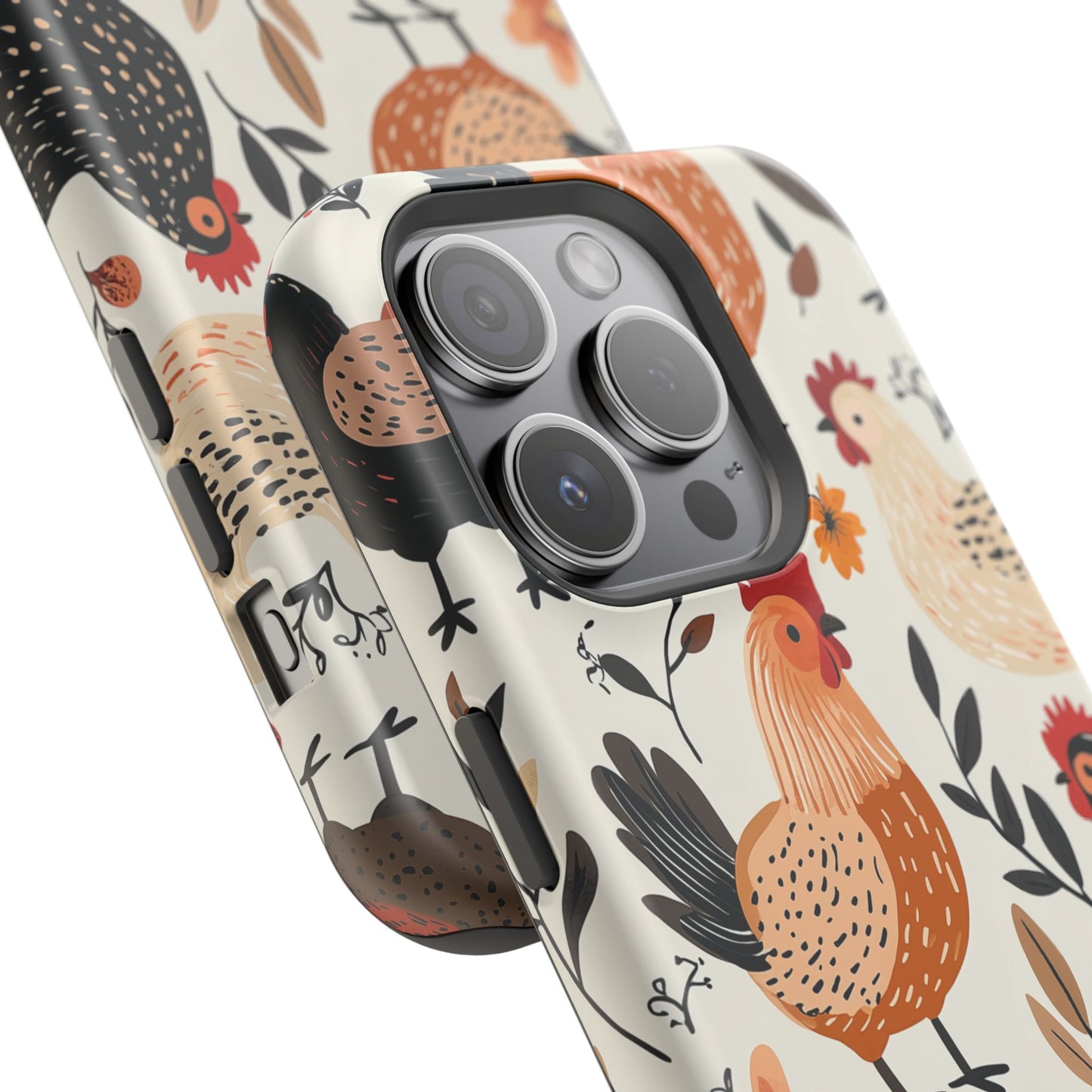 MagSafe iPhone Case: Cluckin' Vintage – Chickens & Leaves