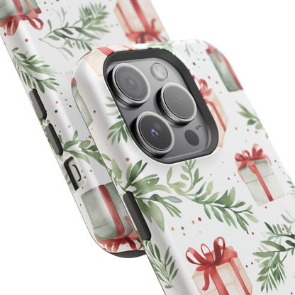 Watercolor Holiday Gifts & Greenery - MagSafe iPhone Series Case