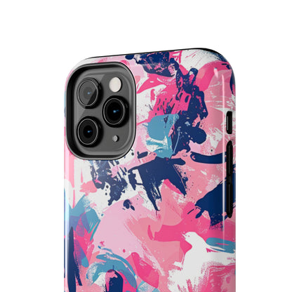 Vibrant Pink & Navy Abstract Splash – iPhone Case