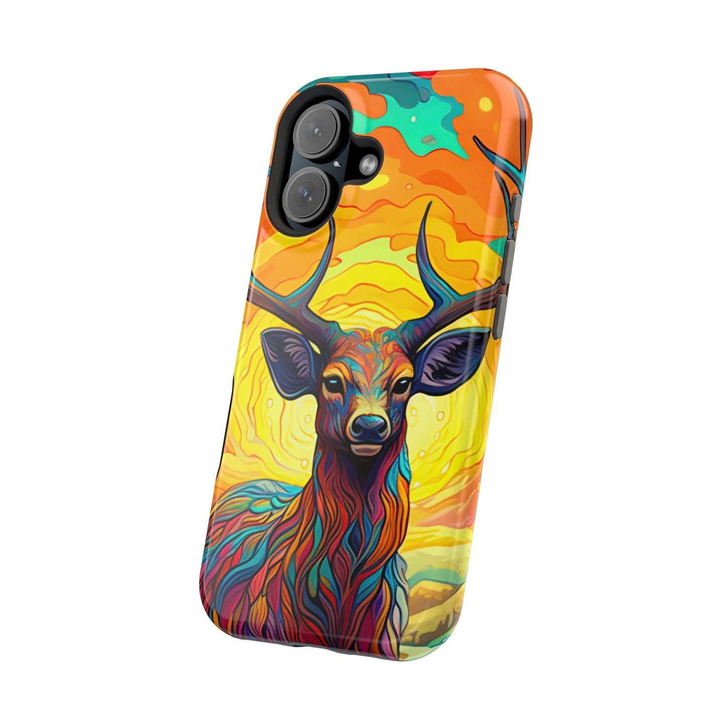 Vibrant Stag in Bloom – MagSafe iPhone Case