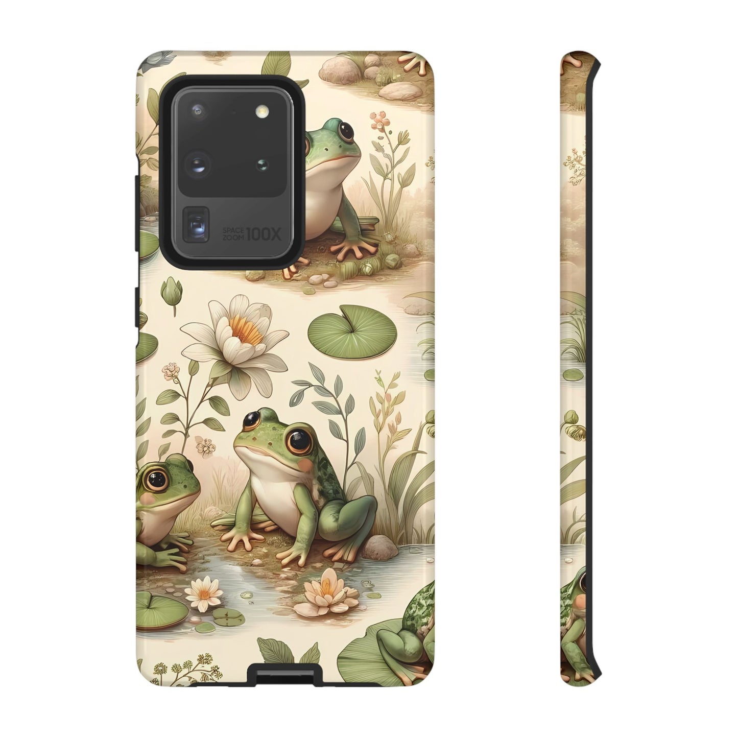 Cute Frogs Phone Case - Pond Pals Frolic - Charming Frog Lily Pad Phone Case for iPhone, Google & Samsung! Great Gift For Any Frog Lover!