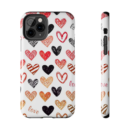 iPhone Case: Hand-Drawn Hearts & Love