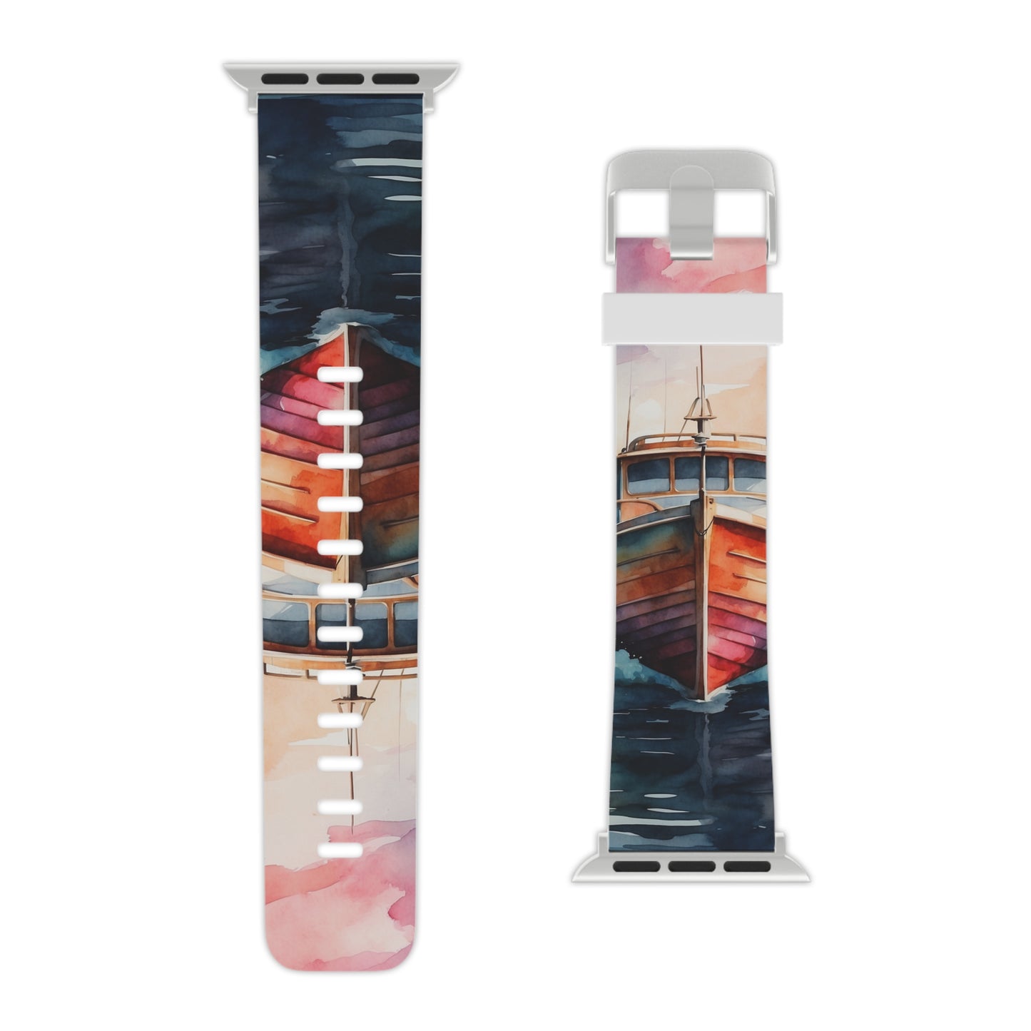 Sunset Sail Watercolor Boat Apple Watch Band