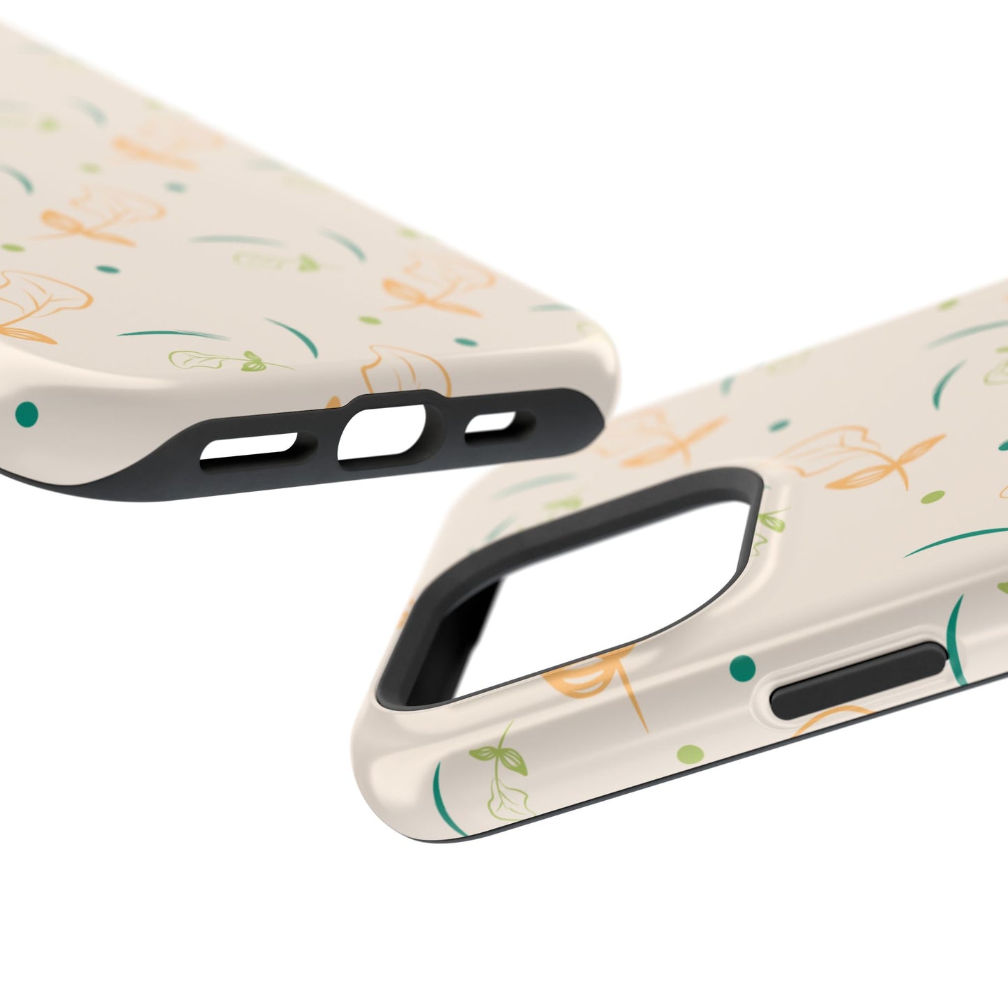 Soft Pastel Abstract Floral Tough MagSafe iPhone Case – Playful Minimalist Design with Dual-Layer Protection