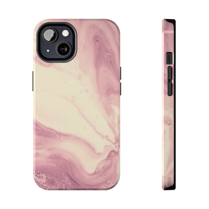 Blush Marble Glow – iPhone Case with Rose Gold & Pink Swirl Pattern