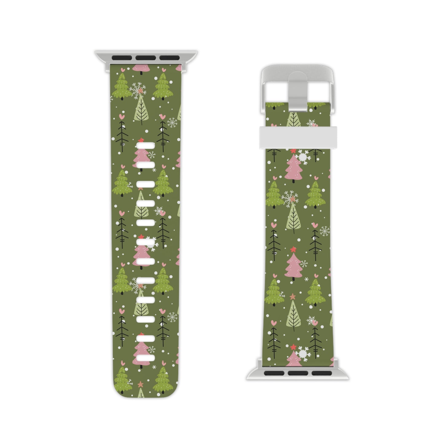 Whimsical Christmas Tree Pattern Apple Watch Band