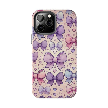 Pastel Bow iPhone Case - Cute Girly Pattern Protective Cover