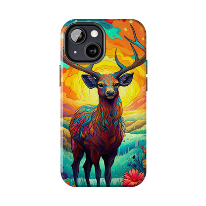 Vibrant Stag in Bloom – iPhone Case