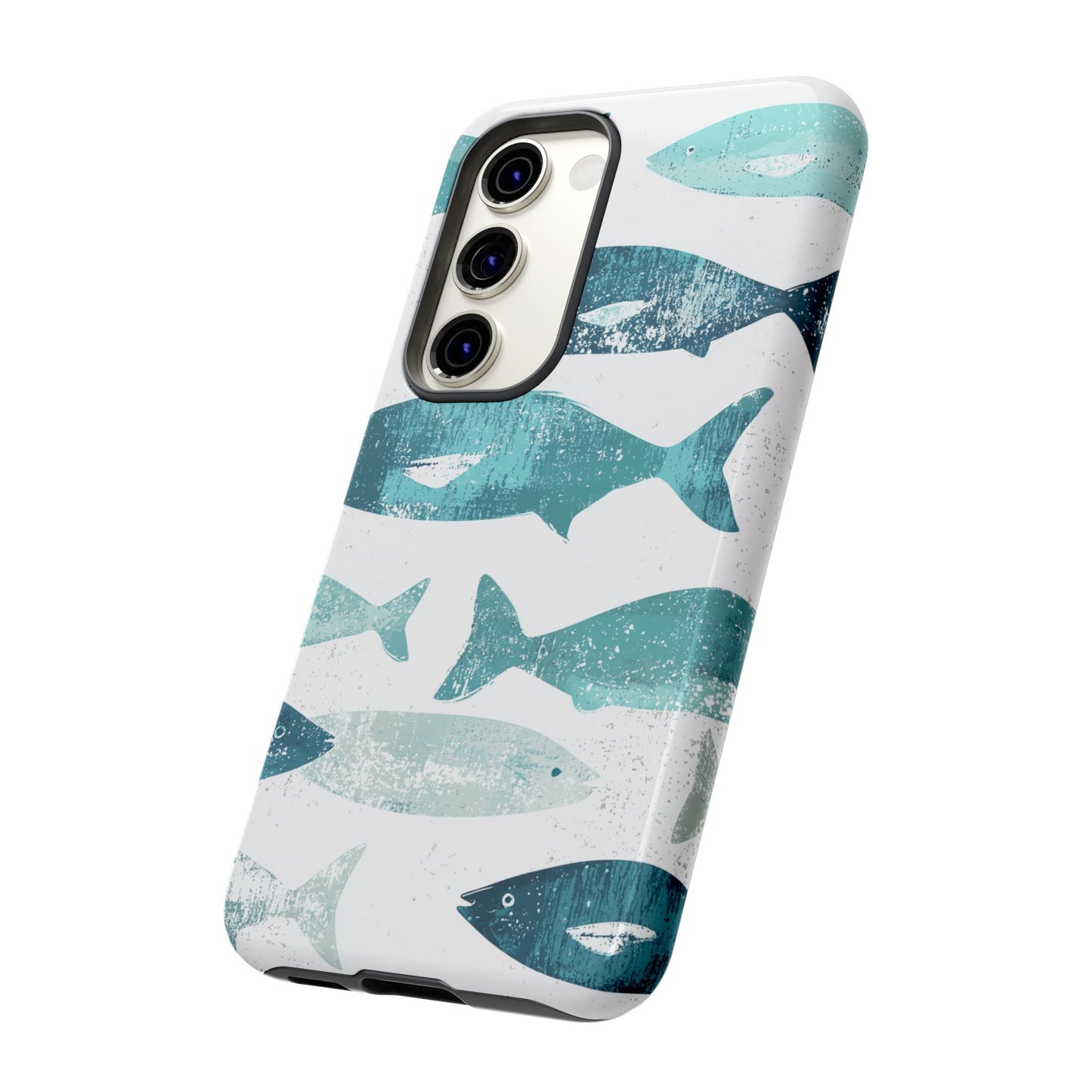 Vintage Blue Fish Print - Samsung Galaxy Series Case