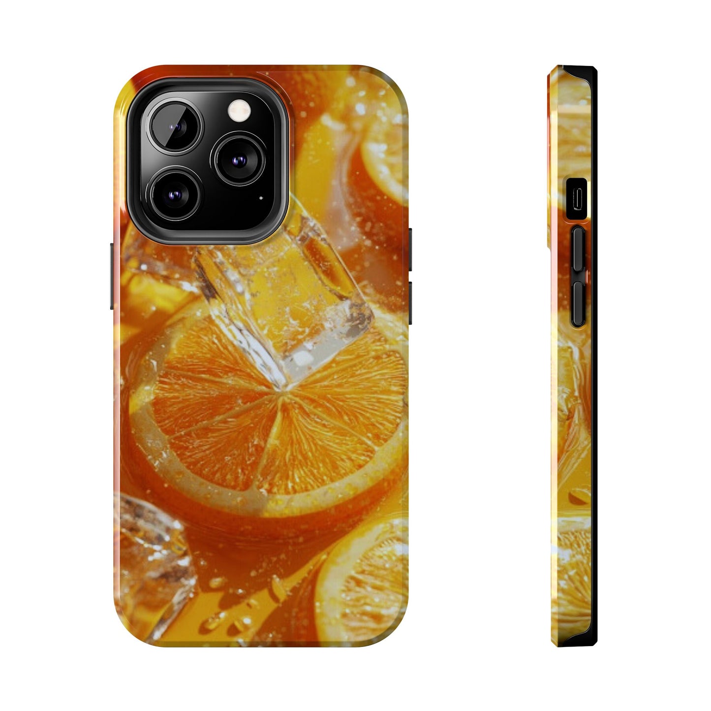 Citrus Orange Splash iPhone Case – Dual-Layer Tough Protection, Vibrant Summer Design