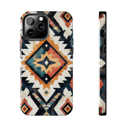 Vintage Southwestern Diamond Tough iPhone Case – Rustic Tribal Design, Dual - Layer Protection - BOGO Cases