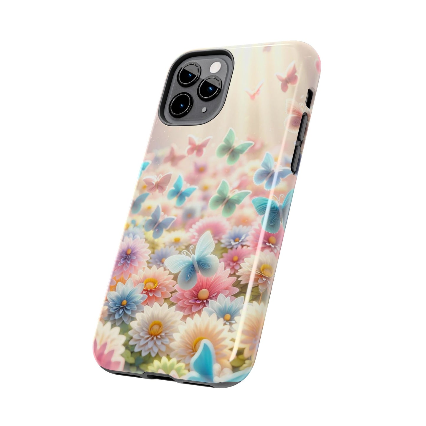 Butterfly Flower Garden - iPhone Case - Pastel Floral Protective Cover