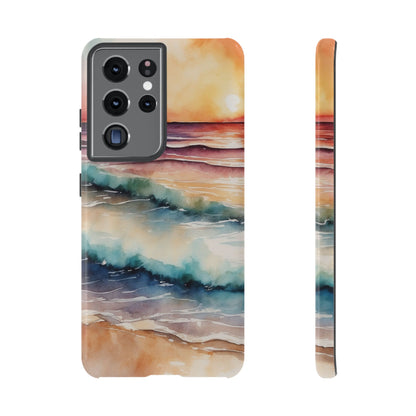 Sunset Waves Samsung Galaxy Case – Vibrant Watercolor Design