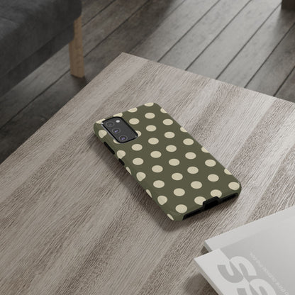 Vintage Green & Cream Polka Dots – Samsung Galaxy Case