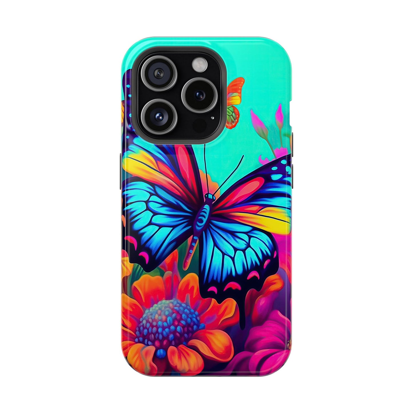 Vivid Butterfly & Floral Burst - MagSafe iPhone Case