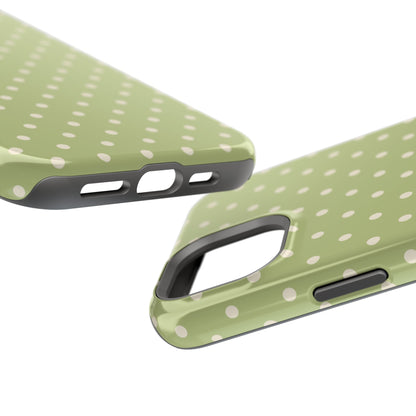 Sage Green Polka Dots – MagSafe iPhone Case