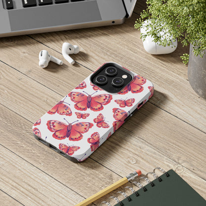 Coral Butterfly iPhone Case – Slim, Protective Design with Bold Watercolor Print