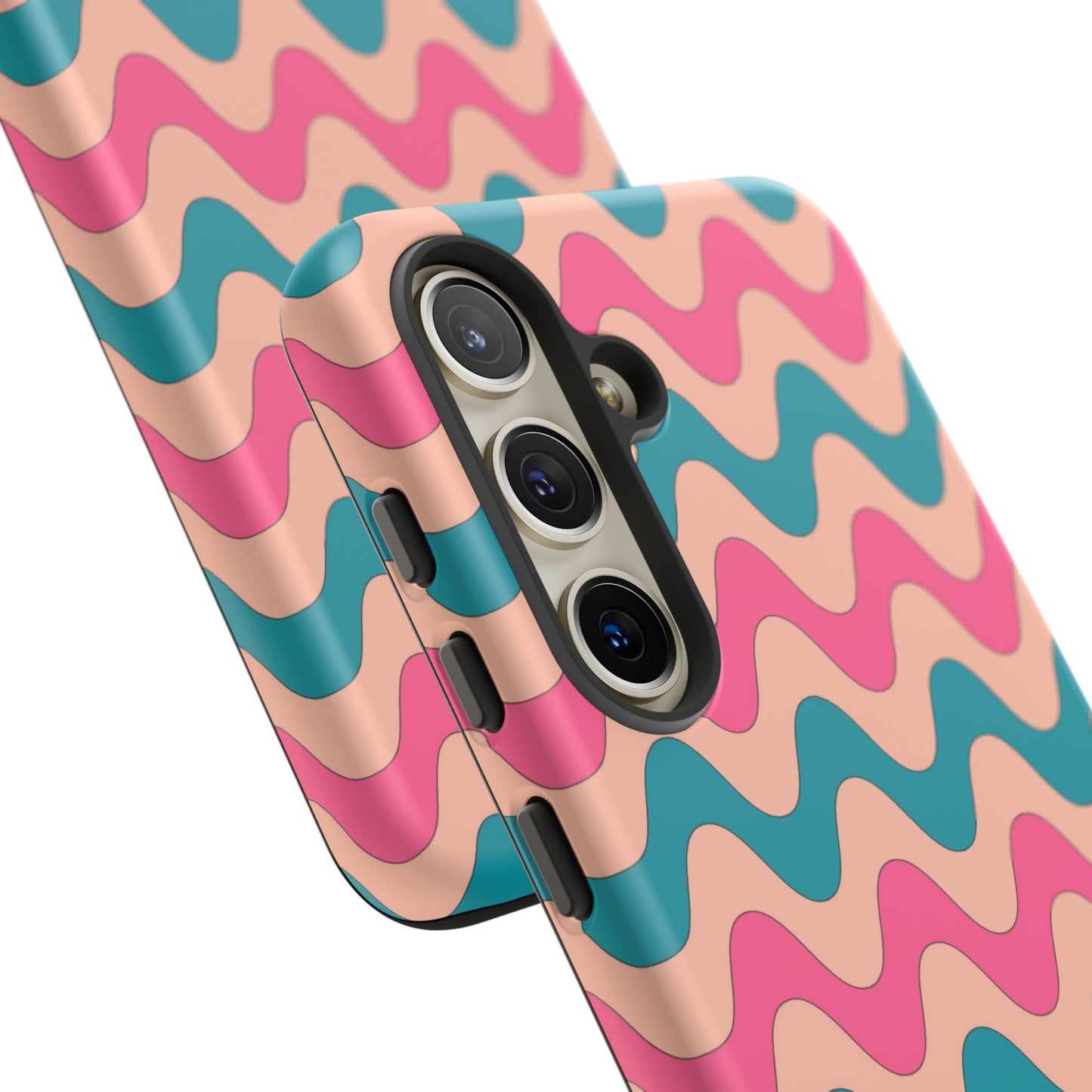 Retro Waves Pattern Samsung Galaxy Case – Shockproof Design with Dual-Layer Protection