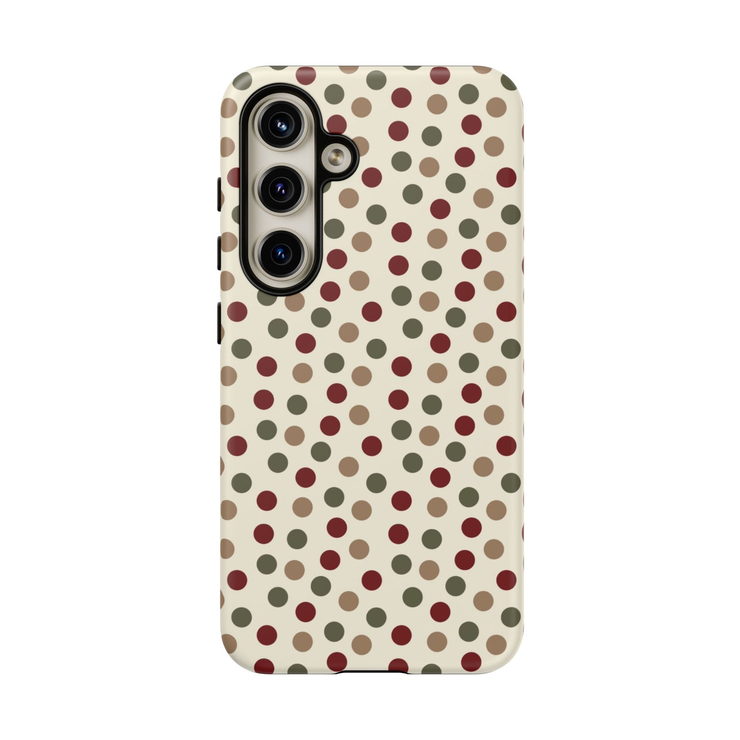 Festive Red & Green Polka Dots on Cream – Samsung Galaxy Case